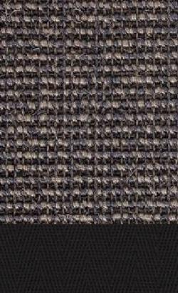 Sisal Salvador dunkelgrau 042 tæppe med kantbånd i sort